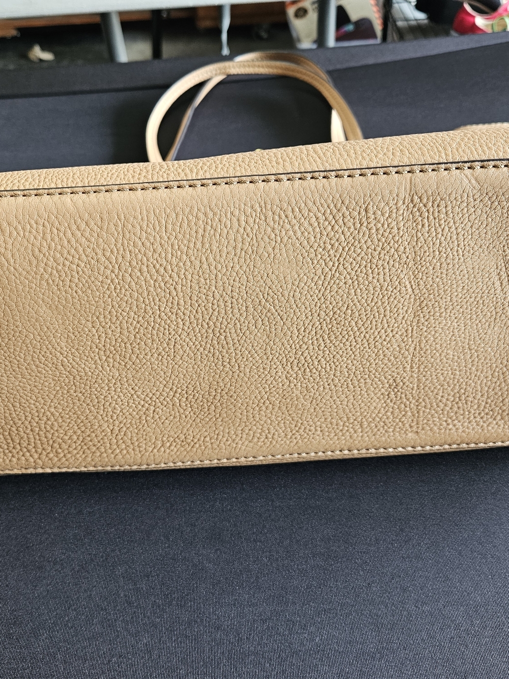 Tory Burch Camel Leather Tote with Tassel Charm - Picture 4 of 9